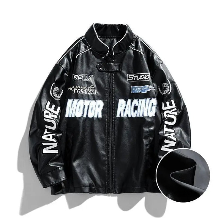 Leather racing jacket