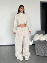 Beige track pant