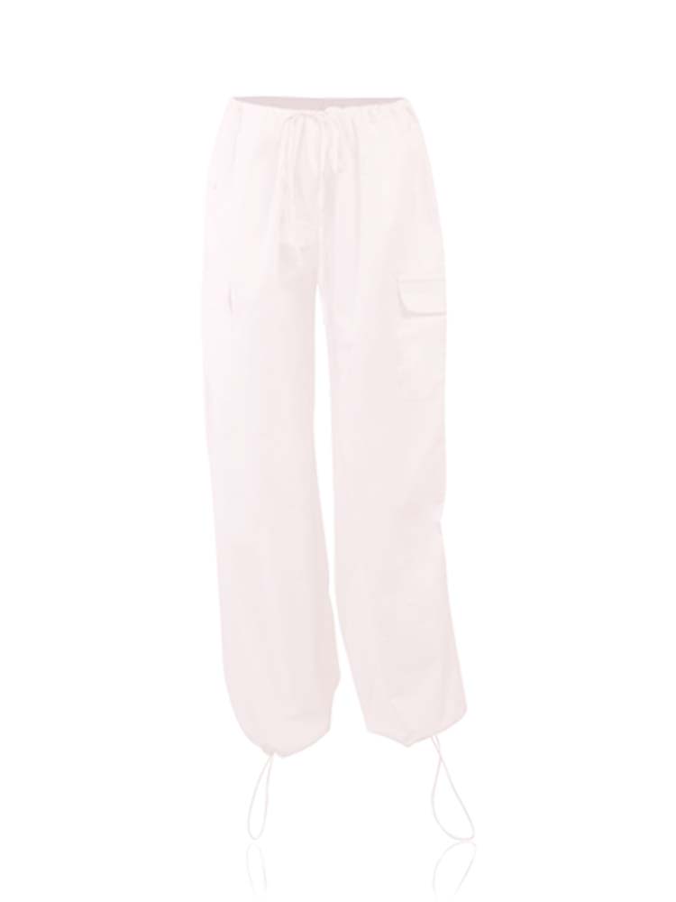 Parachute cargo pants white